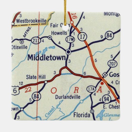 Middletown NY Keramisch Ornament (Achterkant)