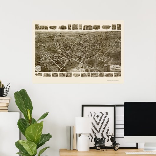Middletown, NY Panoramic Map - 1921 Poster (Thuiskantoor)