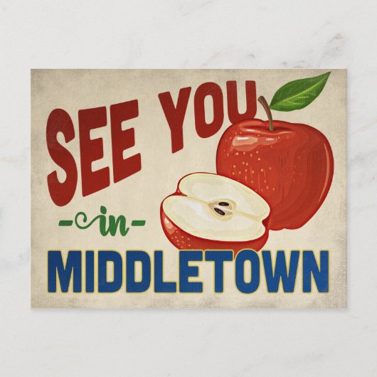 Middletown Ohio Apple - Vintage Travel Briefkaart (Voorkant)