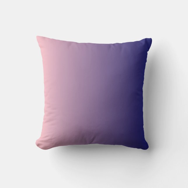 Middnacht Blauw Roze Ombre Kussen (Voorkant)