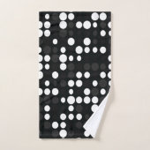 Mideas | Zwart & Wit Grijs Kleine Retro Stippen Bad Handdoek (Handdoek)