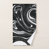 Mideas | Zwart & Wit Grijs Marmered Paint Swirl Bad Handdoek (Handdoek)