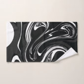 Mideas | Zwart & Wit Grijs Marmered Paint Swirl Bad Handdoek (Handdoek)