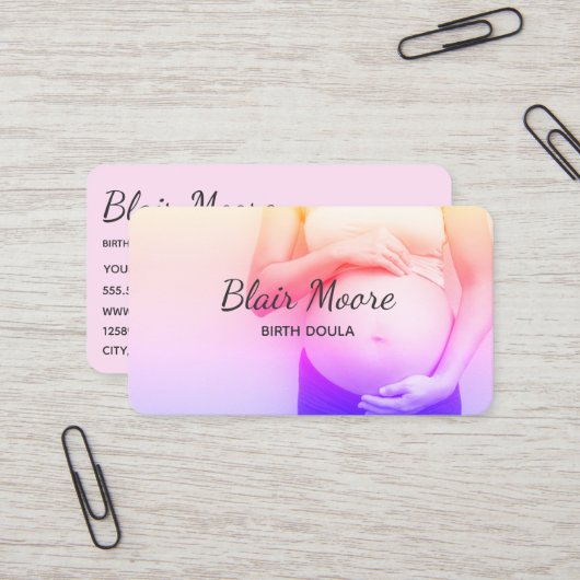 Midechtgenote Birth Doula Visitekaartje (Voorkant / Achterkant in situ)