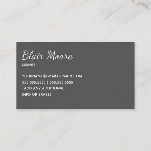 Midechtgenote Birth Doula Visitekaartje (Achterkant)