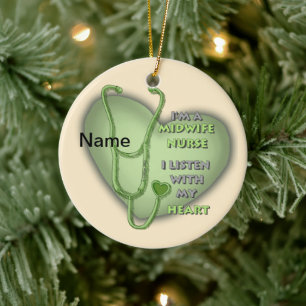 Midechtgenote Nurse Green Heart Keramisch Ornament