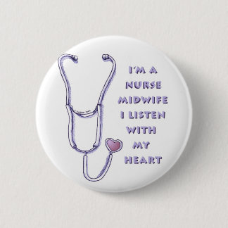 Midechtgenote Nurse Heart Pin Ronde Button 5,7 Cm