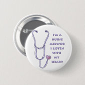 Midechtgenote Nurse Heart Pin Ronde Button 5,7 Cm (Voorkant /achterkant)