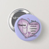 Midechtgenote Nurse Paarse Heart Ronde Button 5,7 Cm (Voorkant /achterkant)
