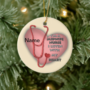 Midechtgenote Nurse Red Heart Keramisch Ornament
