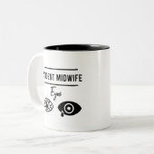 Midechtgenote Zurse Costume Midwifery Funny Gift Tweekleurige Koffiemok (Voorkant links)