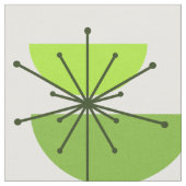 Mideeuw Art Bowls Starbursts Chartreuse Stof (Close Up)