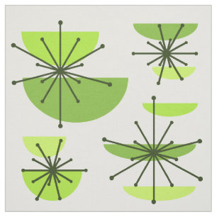 Mideeuw Art Bowls Starbursts Chartreuse Stof