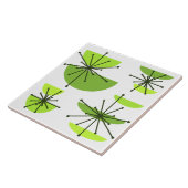 Mideeuw Art Bowls Starbursts Chartreuse Tegeltje (Zijkant)