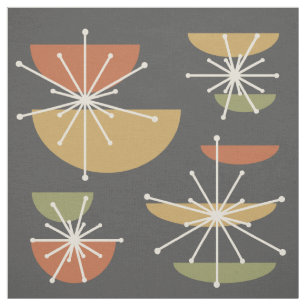 Mideeuw Art Bowls Starbursts Veelkleurige Stof