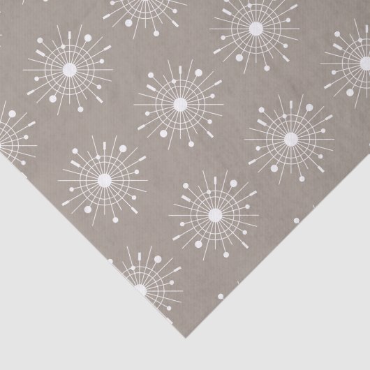 Mideeuw Minimalistische Atomic Christmas Sneeuwvlo Tissuepapier (Detail)