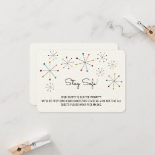 Mideeuw Modern Atomic Verouderd Bruiloft Veilighei Kaart