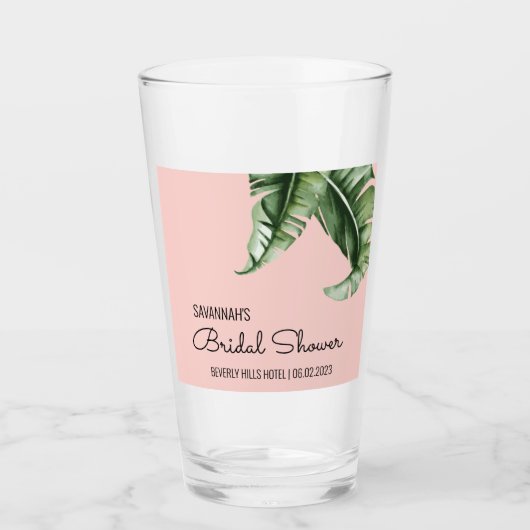 Mideeuw Modern Banana Leaf Vrijgezellenfeest Favor Glas (Voorkant)