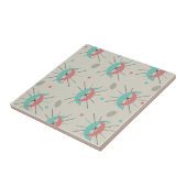 Mideeuw Modern Crescents Turquoise Pink Tegeltje (Zijkant)