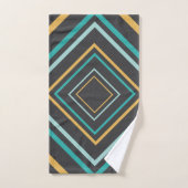 Mideeuw Modern Diamonds Turquoise en Gold Handdoek (Handdoek)