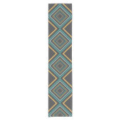 Mideeuw Modern Diamonds Turquoise en Gold Korte Tafelloper (Voorkant)