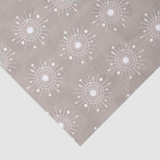 Mideeuw Modern Kerstmis Sneeuwvlok Atomic Tissuepapier (Detail)