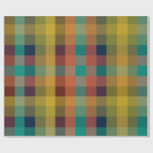 Mideeuw Modern multicolor Retro Check Patroon Cadeaupapier (Vlak)