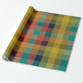 Mideeuw Modern multicolor Retro Check Patroon Cadeaupapier (Uitgerold)