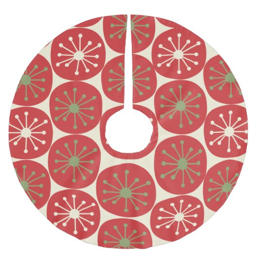 Mideeuw Modern Retro Atomic Era Stippen voor Kerst Kerstboom Rok (Voorkant)