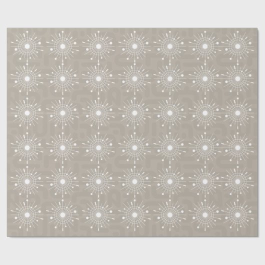 Mideeuw Modern Retro Atomic Snowflake kerst Cadeaupapier (Vlak)