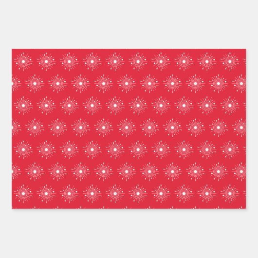 Mideeuw Modern Retro Atomic Snowflake kerst Inpakpapier Vel (Voorkant 2)