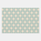 Mideeuw Modern Retro Starbursts Celadon Mint Inpakpapier Vel (Voorkant)