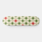 Mideeuw Modern Retro Starbursts Red Green Cream Persoonlijk Skateboard (Horizontaal)