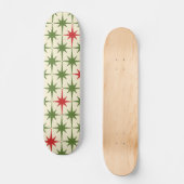 Mideeuw Modern Retro Starbursts Red Green Cream Persoonlijk Skateboard (Voorkant)
