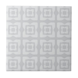 Mideeuw Modern Squares Patroon Light Grey Tegeltje