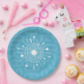 Mideeuw moderne atoomspoetnik sneeuwvlok MOD Papieren Bordje (Feest)