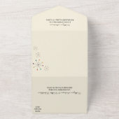 Mideeuw moderne atoomtijd retro stijl bruiloft all in one uitnodiging (Buitenkant)