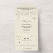 Mideeuw moderne atoomtijd retro stijl bruiloft all in one uitnodiging (Binnen)