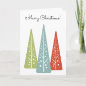 Mideeuw moderne bomen aangepaste bericht Kerstmis Kaart (Voorkant)