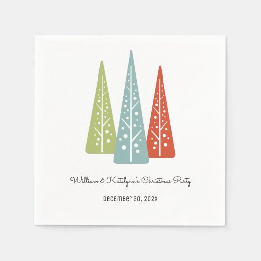 Mideeuw moderne bomen aangepaste kerstfeest servet (Voorkant)