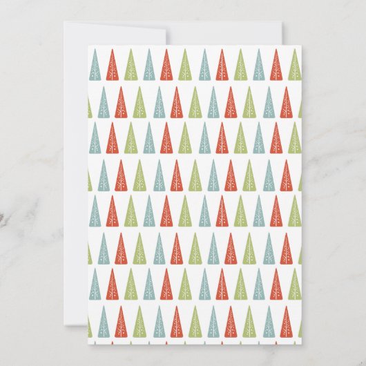 Mideeuw Moderne dennen Bomen Kerstfeest Kaart (Achterkant)