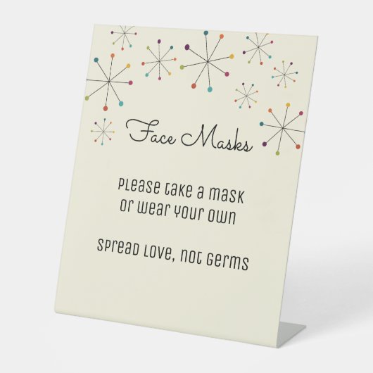 Mideeuw Moderne Gezichtsmaskers Station Bruiloft Reclamebord Met Voetstuk (Voorkant)