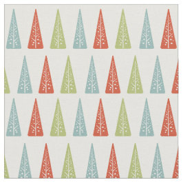 Mideeuw Moderne Kerstbomen Patroon Cream Stof