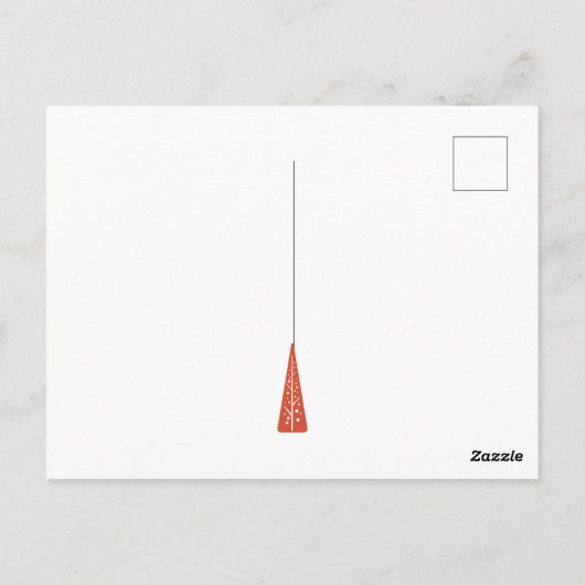 Mideeuw moderne kerstbomen rood, groen, blauw briefkaart (Achterkant)