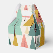 Mideeuw Moderne Retro Turquoise Kerstbomen Bedankdoosjes (Achterkant)