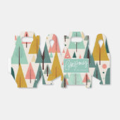 Mideeuw Moderne Retro Turquoise Kerstbomen Bedankdoosjes (Uitgevouwen)