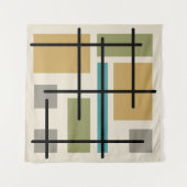 Mideeuw Rechthoeken Vierkante Veelkleurige Wandkleed (Voorkant (horizontaal))