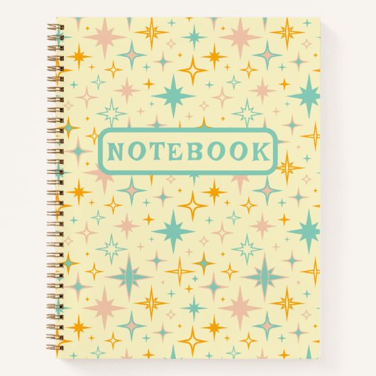 Mideeuw Retro Design Sterren Notitieboek (Voorkant)