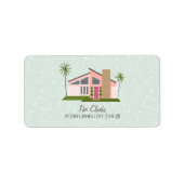 Mideeuw Retro Pink House Label (Voorkant)