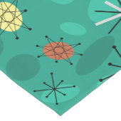 Mideeuw Sputnik Starbursts Turquoise Korte Tafelloper (Hoek)